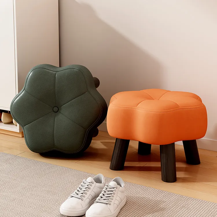 可爱花朵凳儿童小凳子家用矮凳大人可坐结实耐用实木小凳子小板凳