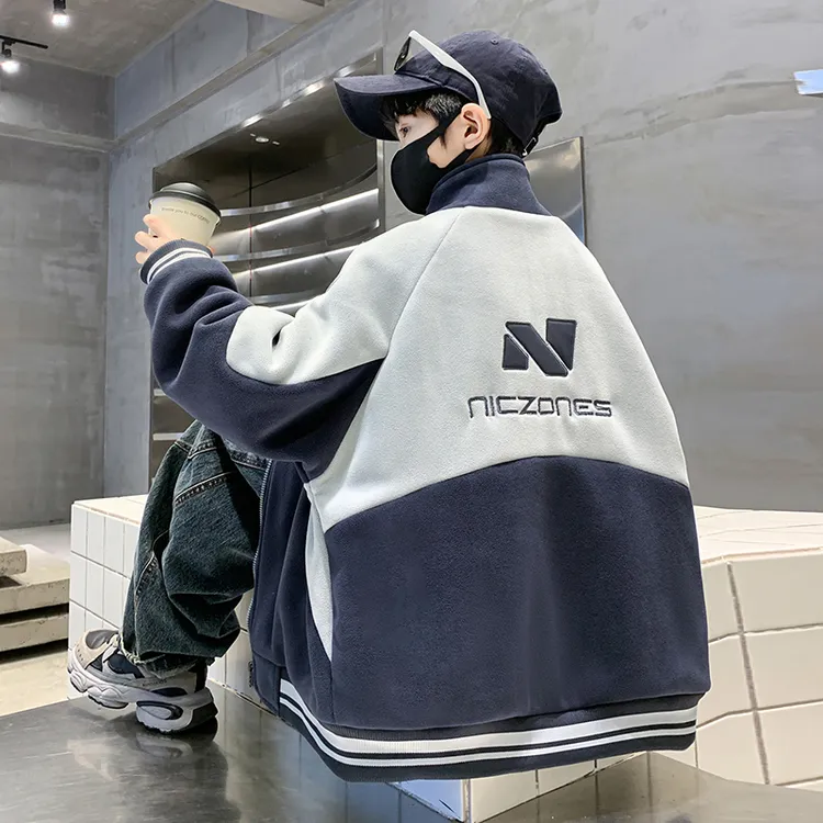 儿童装男童冬装加绒外套2025新款中大童秋冬款男孩加厚冬季奥粒绒