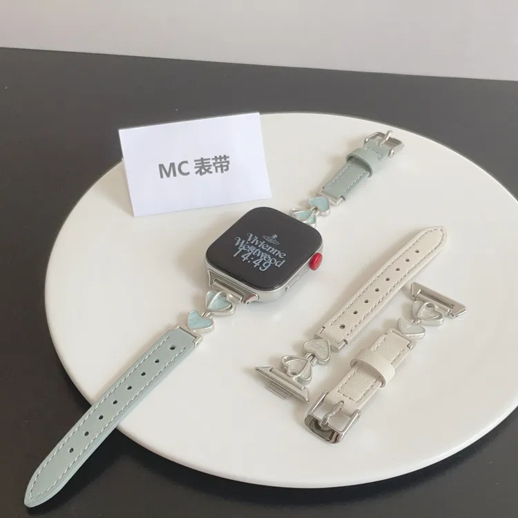 MC适用华为fit4手表爱心滴胶拼皮fit3表带fit2华为手环1098腕带等