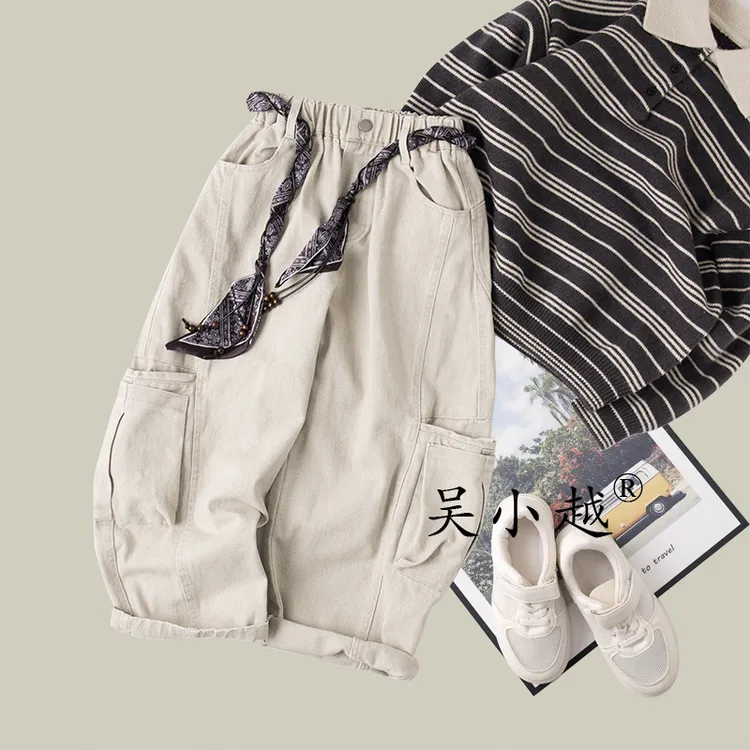 吴小越w1568男童牛仔裤秋款工装韩版痞帅男孩秋季新款韩版长裤