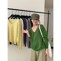 超好看的颜色~熊绒软糯毛衣女秋冬加厚短款套头针织衫上衣含羊毛