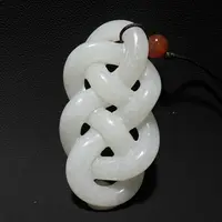 清代和田玉绳纹玉佩/LTK1A0018/集萃斋