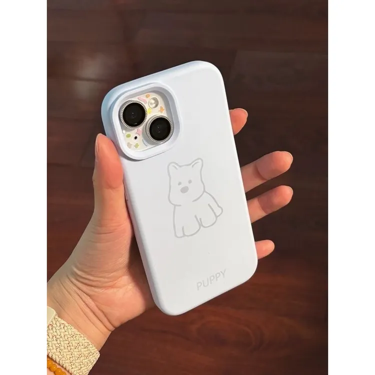 奶呼呼西高地适用苹果16Promax液态硅胶手机壳iPhone15卡通14/13