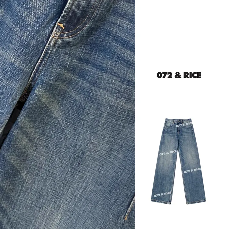 072 & RICE【马拉裤2.0】100棉 秋季休闲直筒阔腿牛仔长裤 A-ANG811