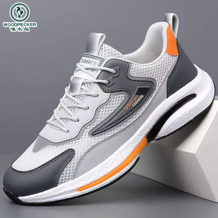 【正品】啄木鸟夏季新款男鞋透气休闲运动鞋网面鞋子男款软底跑步鞋