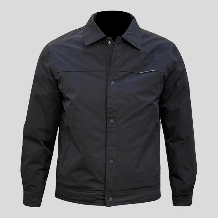 ohmmayby冬季新款白鸭绒羽绒服修身外套翻领保暖潮牌短款纯色夹克