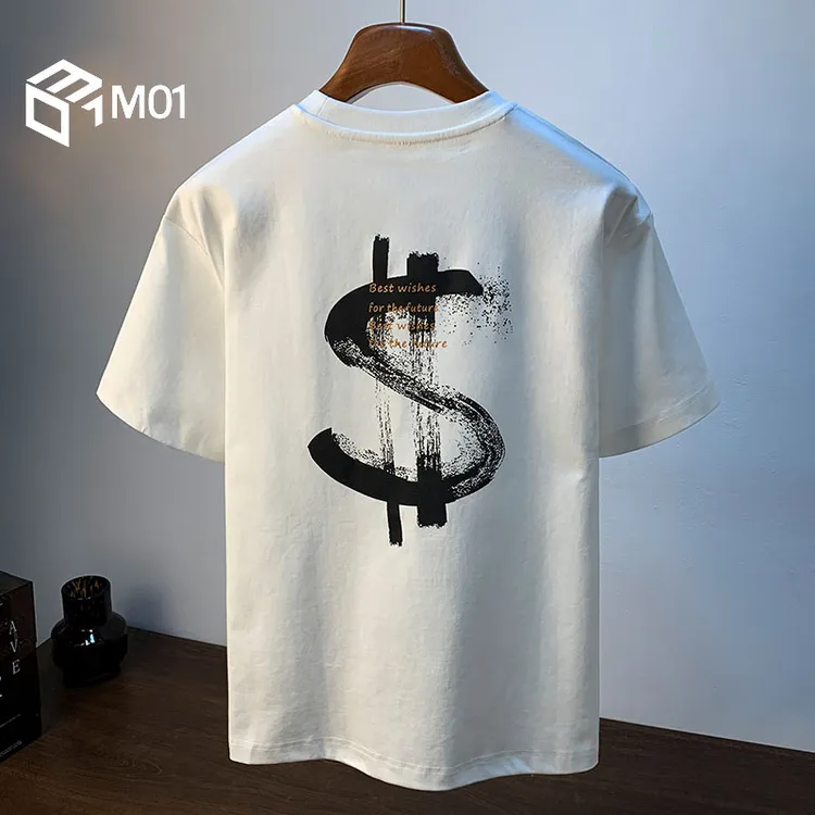 M01大码美式短袖男t恤金钱味道印花潮流夏季上衣宽松棉质半袖衣服