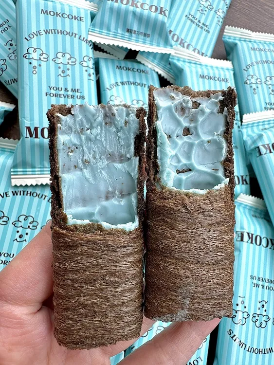 MOKCOKE薄荷味夹心蛋卷可丽饼薄脆酥饼干休闲办公室零食喜糖批发