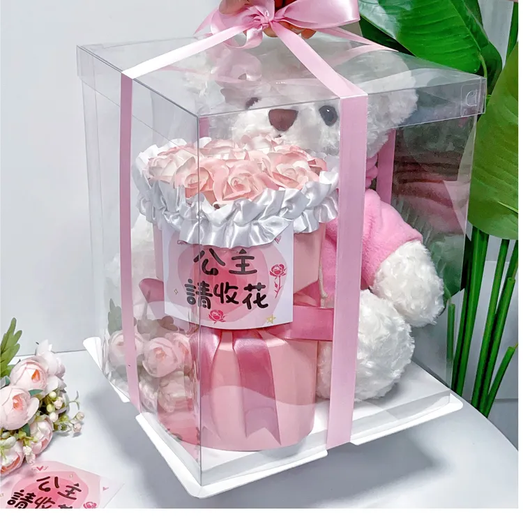 生日礼物送女友闺蜜老婆小熊玩偶香皂花礼创意用心女生生日礼物