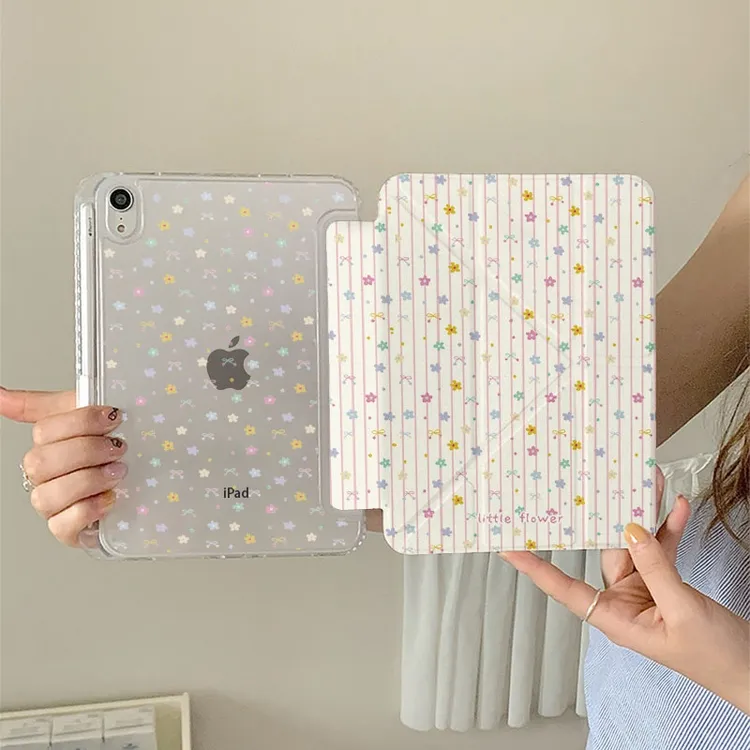 Y型蝴蝶结花朵苹果iPad11平板保护套air6平板套亚克力iPad9保护壳