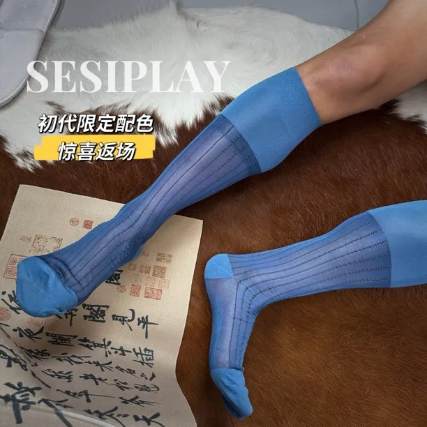 SESIPLAY福尔摩斯 雾霾 男士绅装丝袜锦纶商务正装中长筒丝袜