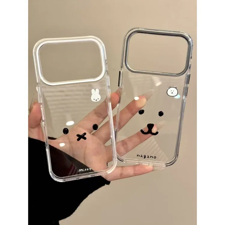 可爱透底米菲兔自嘲熊表情适用ihone17promax苹果16p手机壳15新款