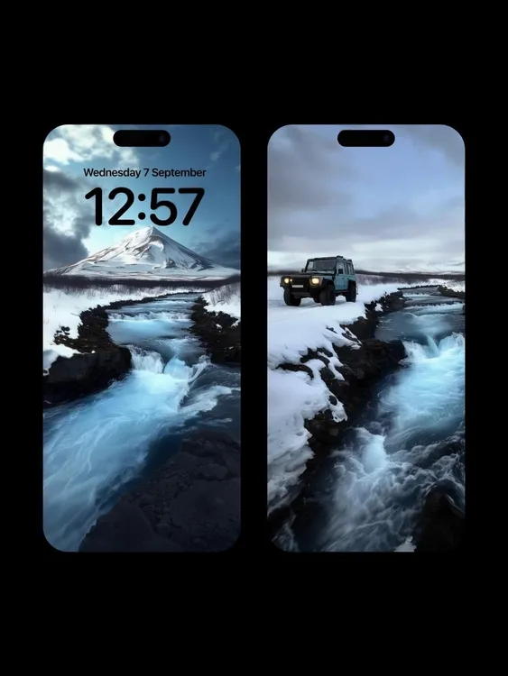 4K高清｜风景系列 雪山下的溪流｜苹果安卓手机 高级氛围感动态壁纸