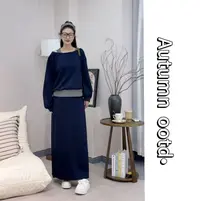 辰熙   韩版纯色显瘦百搭露肩两件套22766