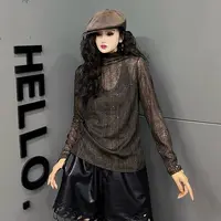 【亿火】2025秋冬时尚透视小心机弹力打底衫女人味长袖上衣-6603