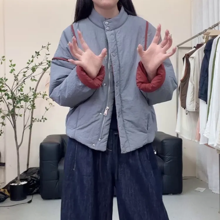 时尚宽松显瘦立领短款棉服2025秋冬新款韩版百搭休闲保暖棉衣外套