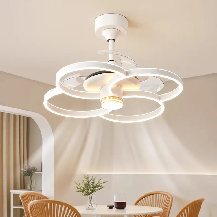 2025新款客厅餐厅吊扇灯卧室一体隐形伸缩静音吸顶风扇灯现代简约