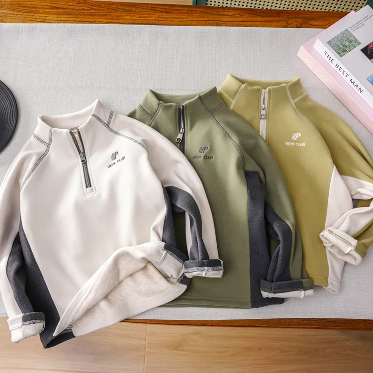 儿童冬新款休闲加绒卫衣2025中大童保暖打底衫男女童长袖上衣