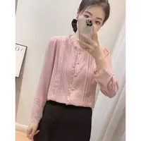 花边拼接设计秋款上衣252-17