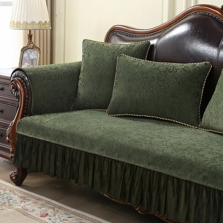 新款沙发垫防滑四季款雪尼尔简约纯色高档防滑现代沙发套盖布