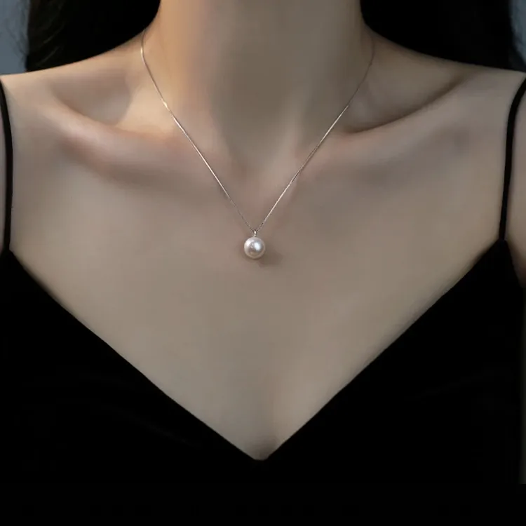 S925淡水珍珠项链女轻奢复古小众百搭叠戴搭配锁骨链时尚饰品礼物