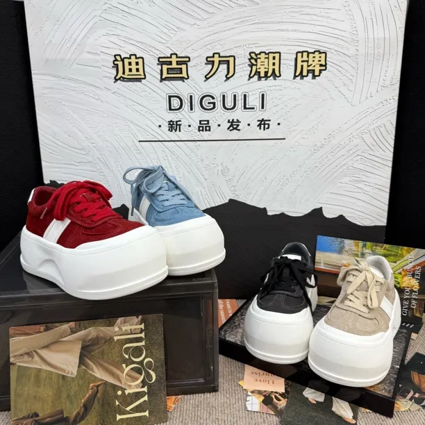 【迪古力】厚底增高美拉德板鞋女2026春新款复古透气舒适休闲鞋阳