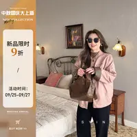 应小姐【玫瑰骑士】微胖大码秋季女装显瘦宽松气质休闲百搭夹棉皮衣