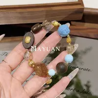 【松间灵】MY041 绿松菱镁矿随型黑金超沉香DIY设计手串多样性发