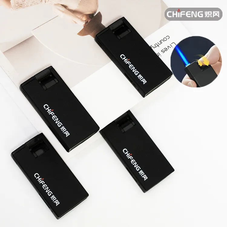 CHIFON/炽风创意打火机防风摇杆蓝焰直冲金属批发印字定制可充气