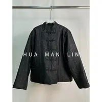 【花满林】‘满天星系列’立领正门襟烫钻龟裂纹桑蚕丝加厚外套251672