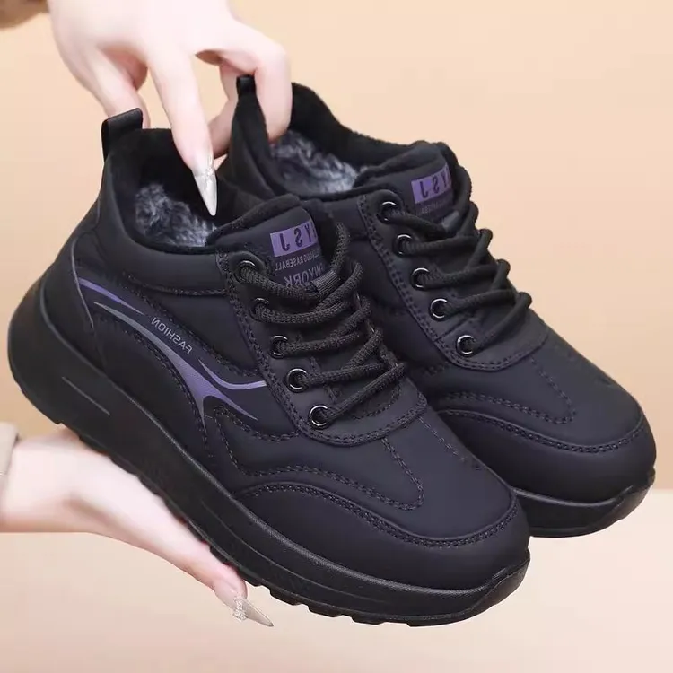 冬季老北京布鞋女棉鞋中老年加绒保暖妈妈鞋软底防滑面包鞋休闲鞋