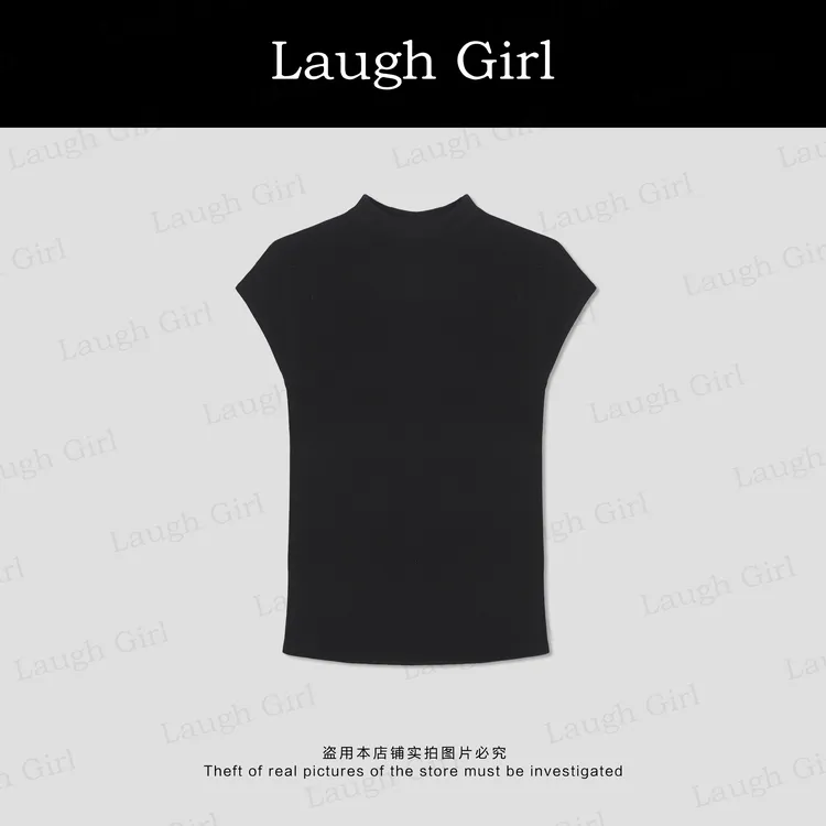 楚楚君 Laugh girl【零触感】半高领净版时尚小飞袖针织衫XL53333J
