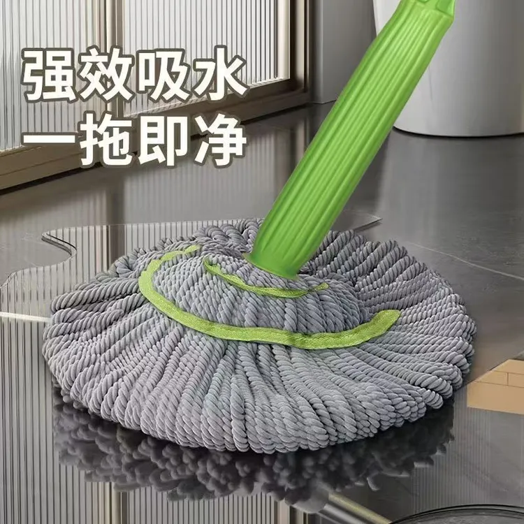 免手洗升级竹纤维自拧水旋转拖把家用懒人免手洗拖把一拖净大墩布