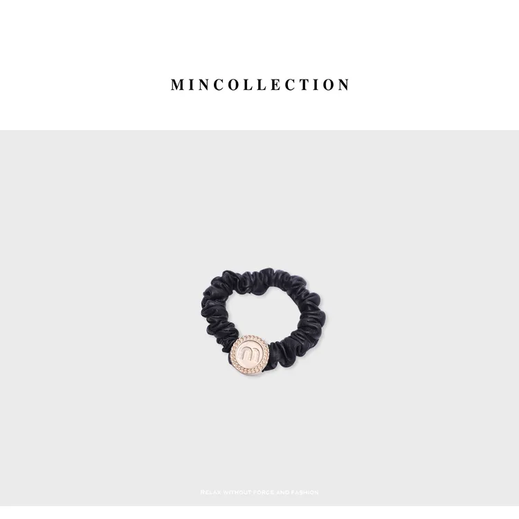 DE Mincollection  小香褶皱真皮小众小羊皮发圈
