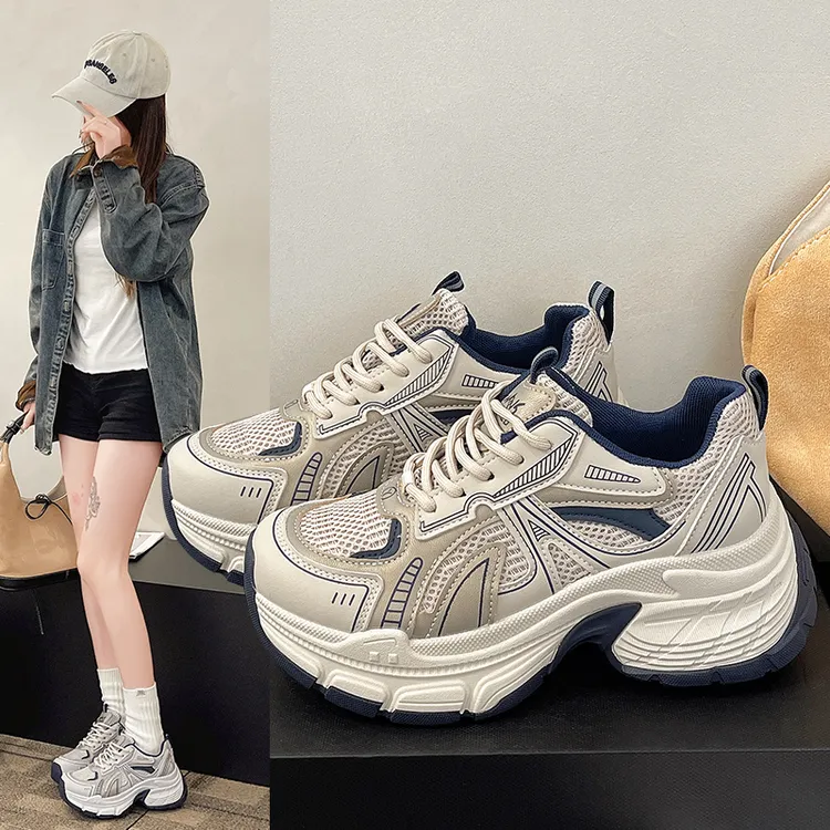 【芙俪兰】春季新款厚底系带老爹鞋百搭休闲运动鞋女鞋