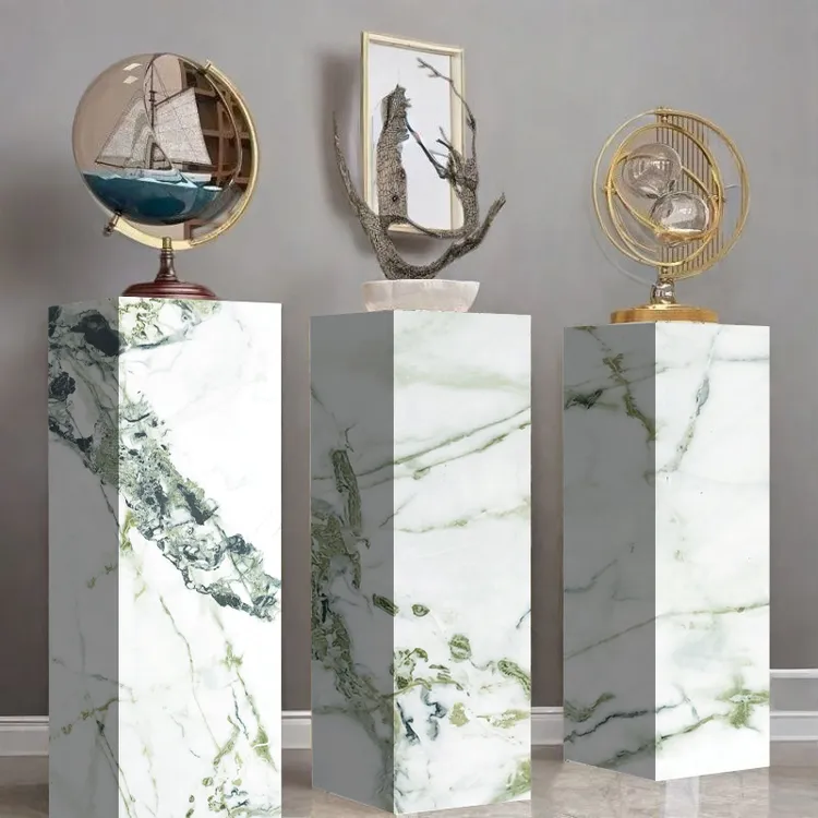 客厅酒店玄关适用岩板花架底座装饰摆件底座展台立柱落地式置物台