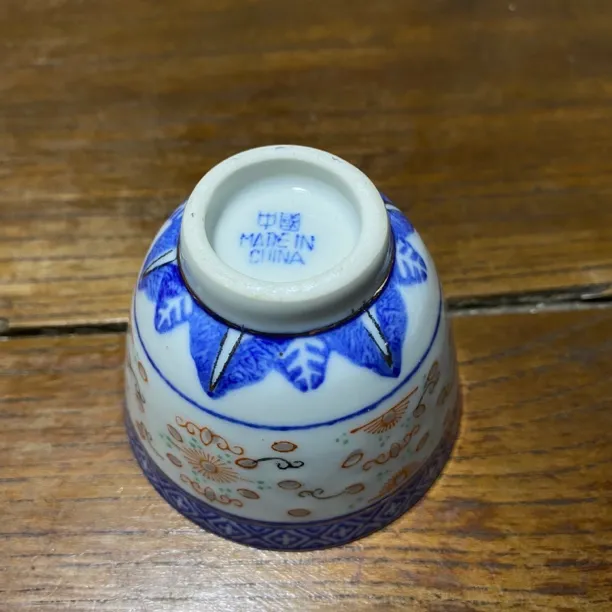 外销 景德镇青花玲珑加彩描金二缸杯茶杯子国货品牌