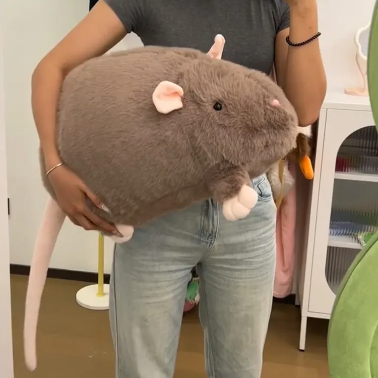 仿真花枝鼠玩偶抱枕搞怪大老鼠毛绒玩具豚鼠娃娃女生男友生日礼物