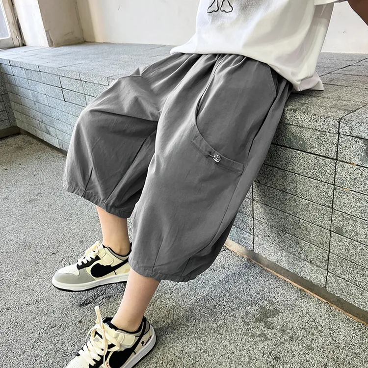 男童夏装裤子薄款2025新款儿童夏季中裤男孩宽松短裤休闲运动外穿