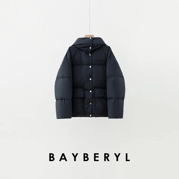 CC12-BAYBERYL老贝拉达*三角标蓬蓬保暖百搭连帽羽绒服YRF5J0446