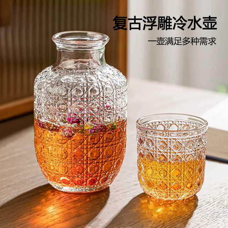 【一壶一杯】乐唯诗 乐清 高颜值钻纹玻璃冷水壶 家用夏季壶 凉水壶