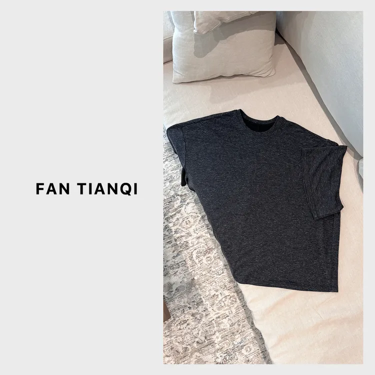 范天奇/FAN TIANQI【麻点圆领T】天丝亚麻针织圆领T恤FWTE55113-2