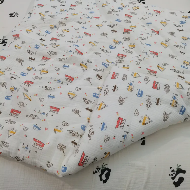 纯棉棉花被双层纱儿童绉布棉花被子新生儿母婴A类可拆卸宝宝被子