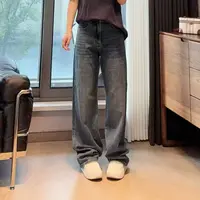 【欧货】水洗牛仔直筒裤长裤显瘦简约复古美式做旧长款牛仔裤