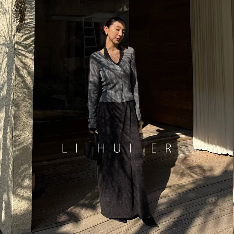 LiHuiEr李慧儿【沙丘铃兰】设计感轻奢感长裙秋款气质半裙YC-715