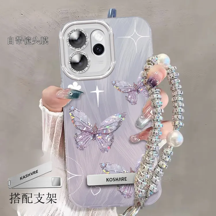 全包摄像头OPPOReno15Pro手机壳PLV110羽纱蝴蝶reno15软壳小清新