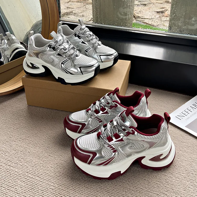 爆款老爹鞋女2025春秋新款百搭厚底增高小个子学生网红休闲运动鞋