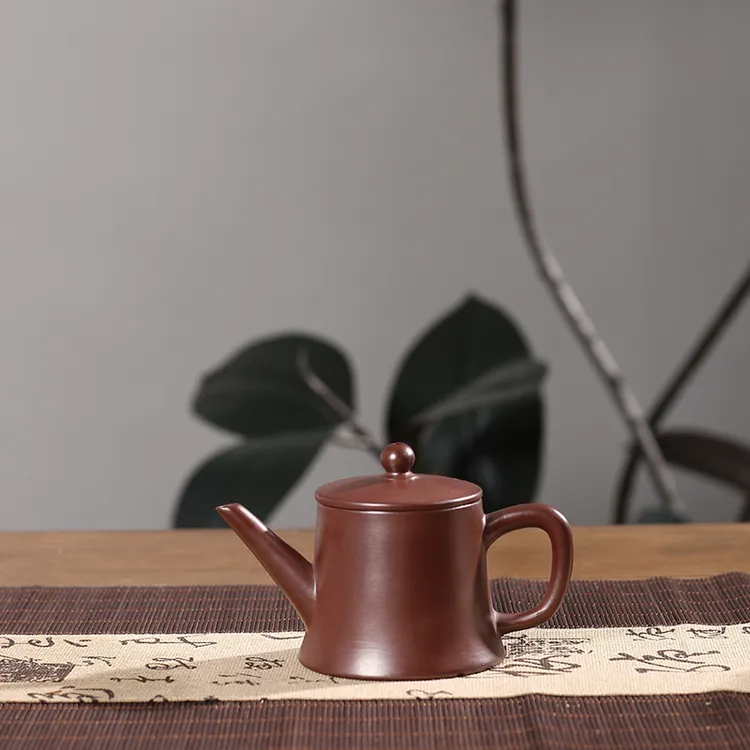潮州紫泥手拉壶大口开运壶小容量功夫小茶壶冲茶紫泥宽口茶壶