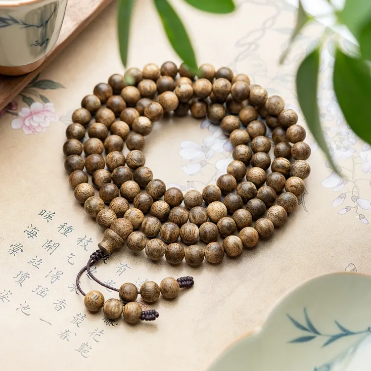 沉香沉香软丝沉香7mm*108颗圆珠多圈手串素串