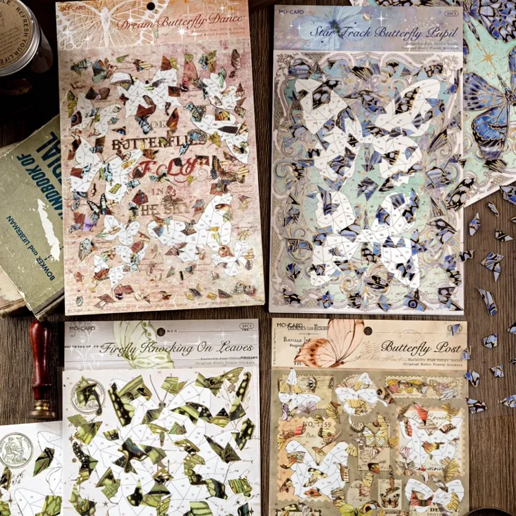 陌墨蝴蝶修复系列3D造景贴纸造景贴场景diy贴纸手账玩具贴纸